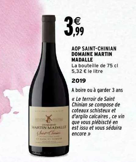 aop saint-chinian domaine martin madalle 2019
