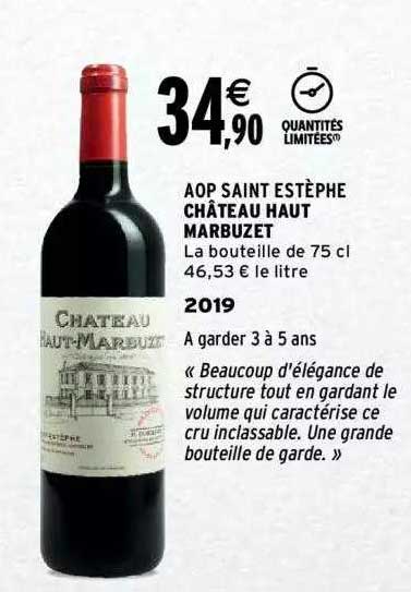 Aop Saint Estèphe Château Haut Marbuzet 2019