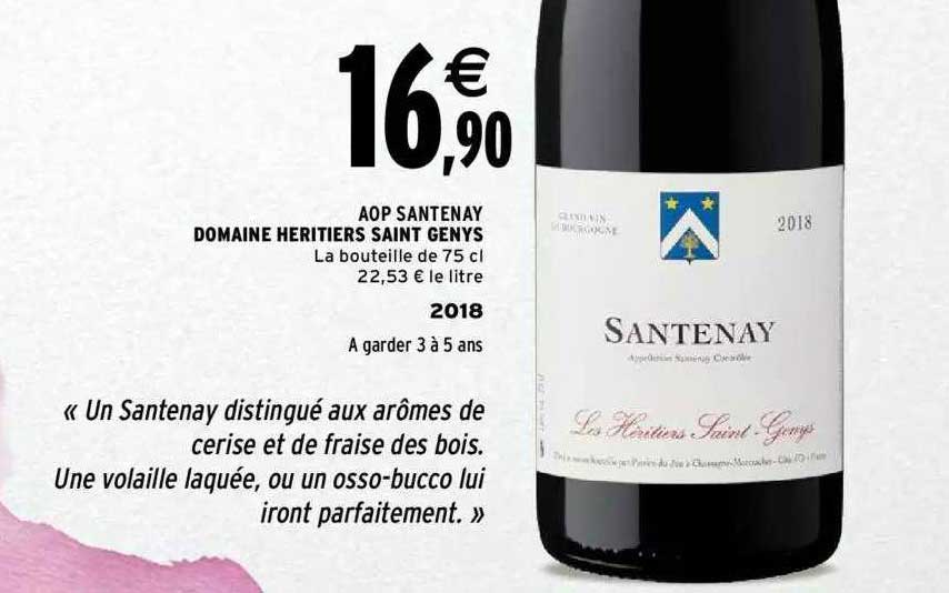aop santenay domaine héritiers saint genys 2018