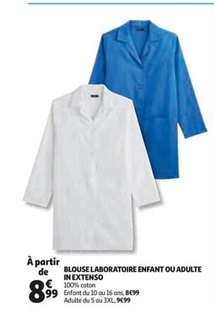blouse laboratoire enfant ou adulte in extenso