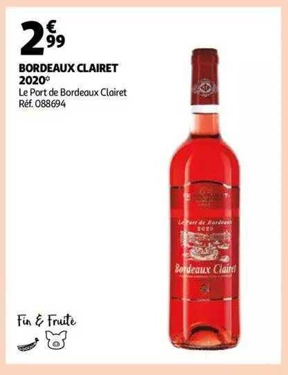 bordeaux clairet 2020 le port de bordeaux clairet