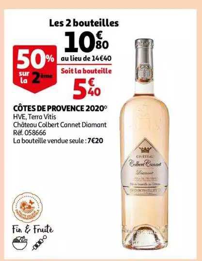 côtes de provence 2020 hve, terra vitis château colbert cannet diamant