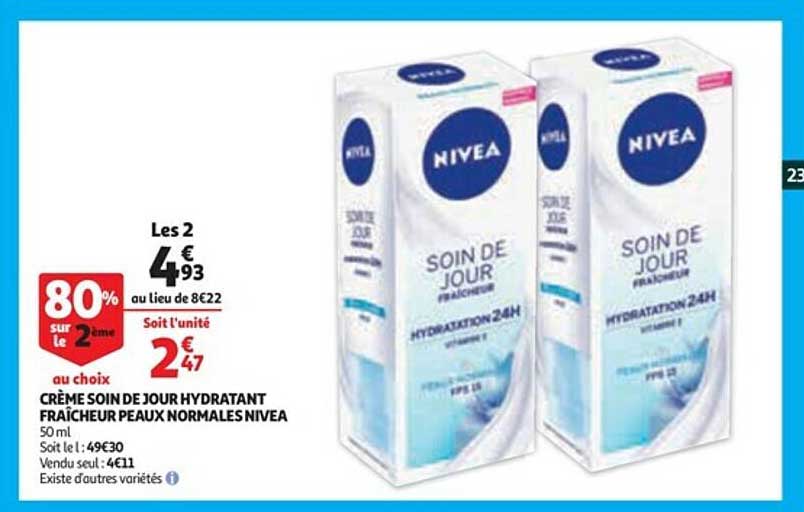 crème soin de jour hydratant fraîcheur peaux normales nivea