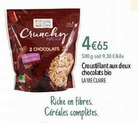 croustillant aux deux chocolats bio la vie claire
