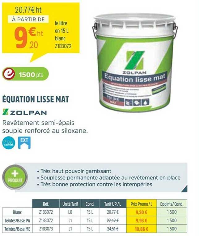 équation Lisse Mat Zolpan