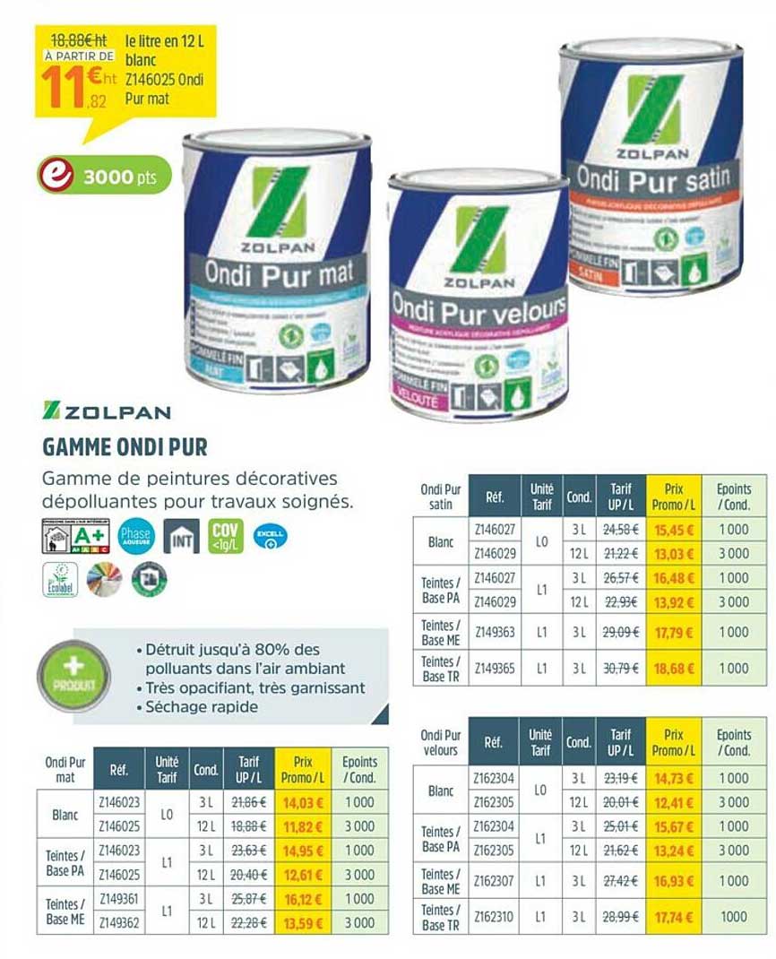 gamme ondi pur zolpan