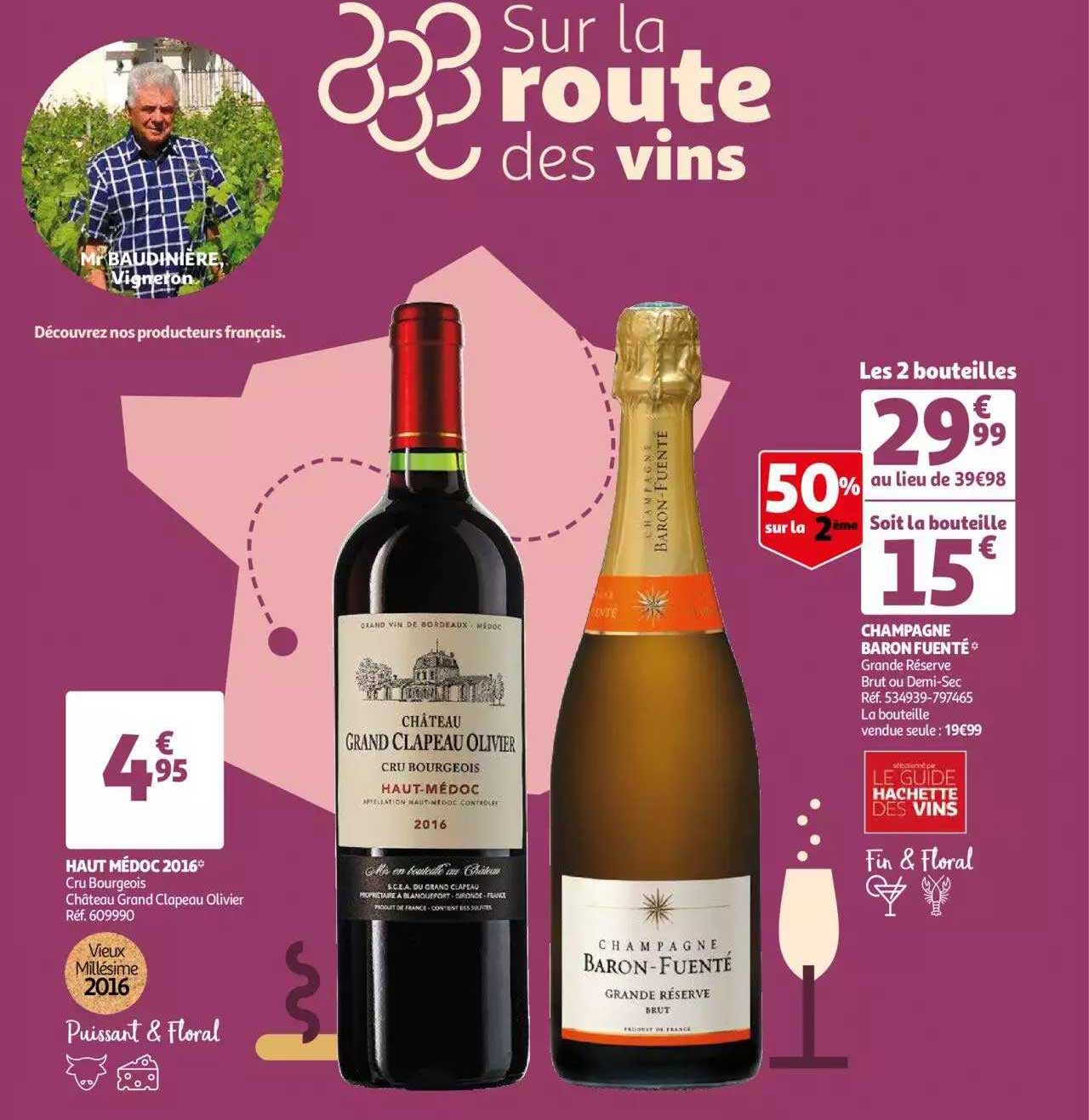 Haut Médoc 2016 Cru Bourgeois Château Clapeau Olivier, Champagne Baron-fuenté