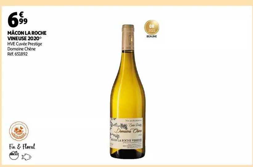 mâcon la roche vineuse 2020 hve cuvée prestige domaine chêne