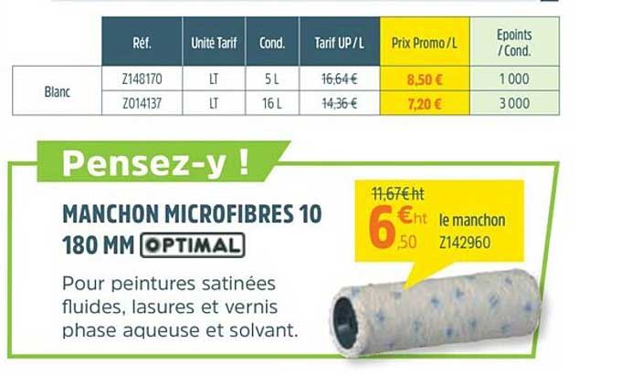 manchon microfibres 10 180 mm optimal