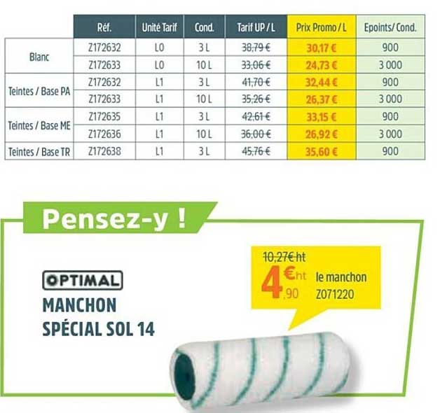 manchon spécial sol 14 optimal