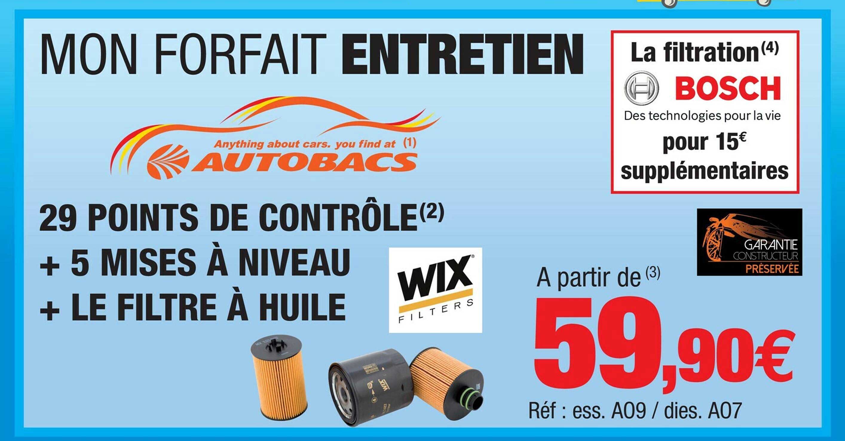 mon forfait entretien, la  filtration bosch