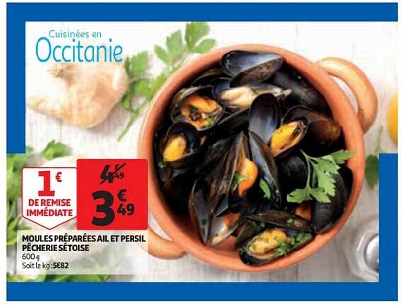 moules préparées ail et persil pêcherie sétoise