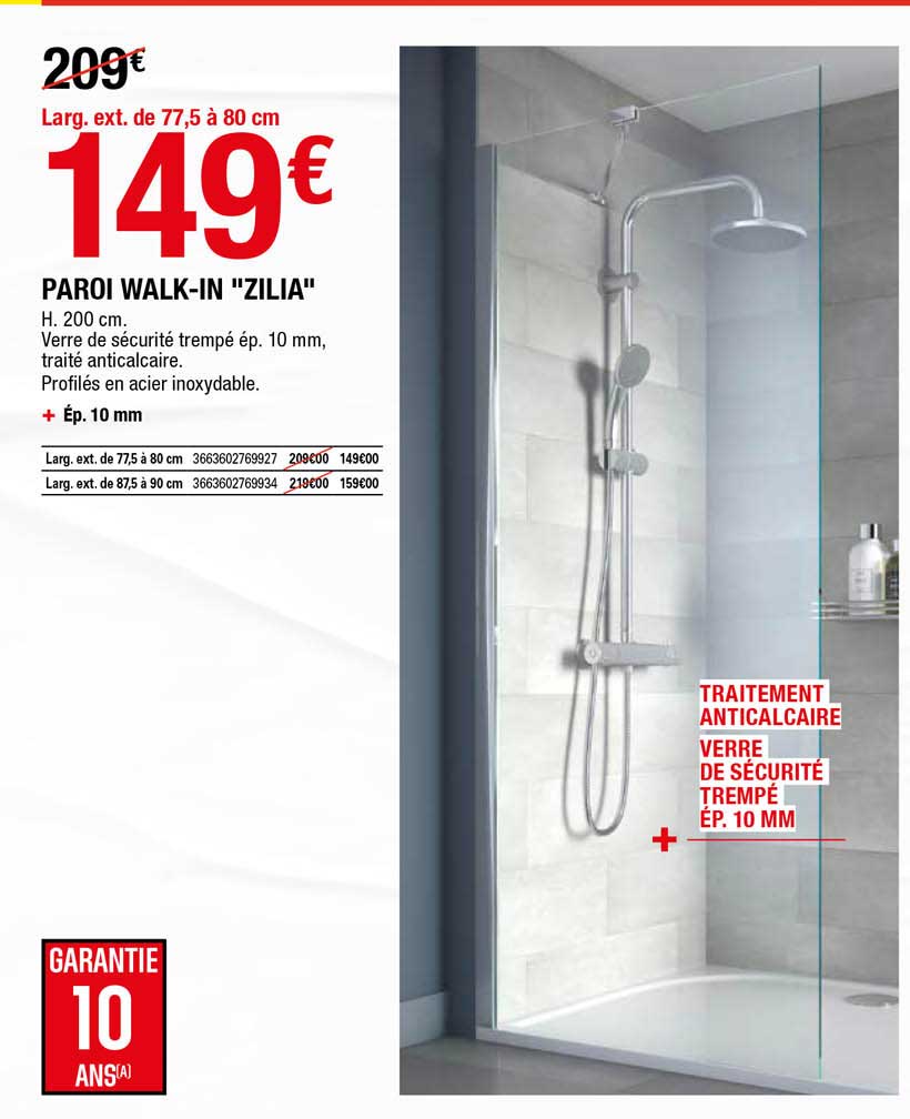 paroi walk-in "zilia"