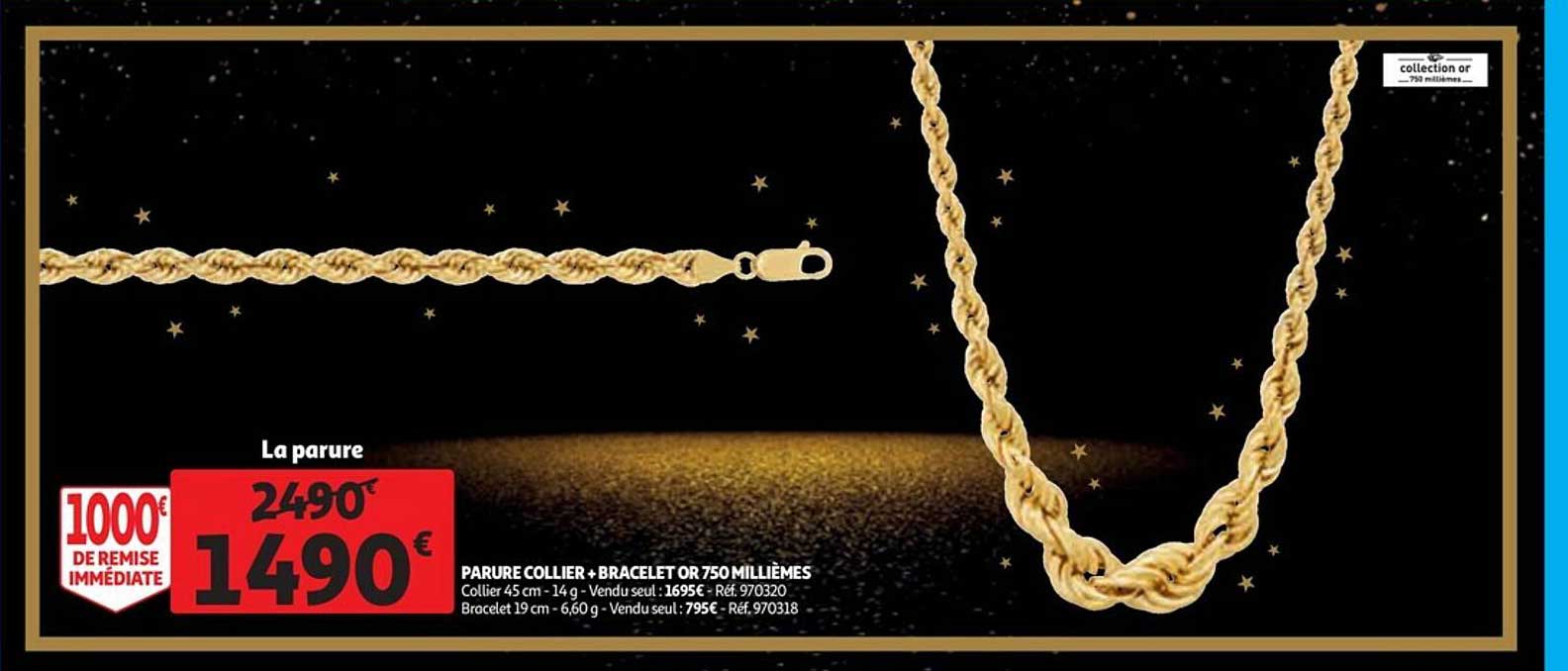 Parure Collier + Bracelet Or 750 Millièmes