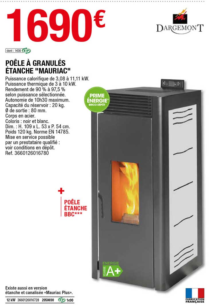 Poêle à Granulés étanche "mauriac"