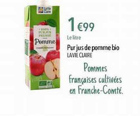 Pur Jus De Pomme Bio La Vie Claire