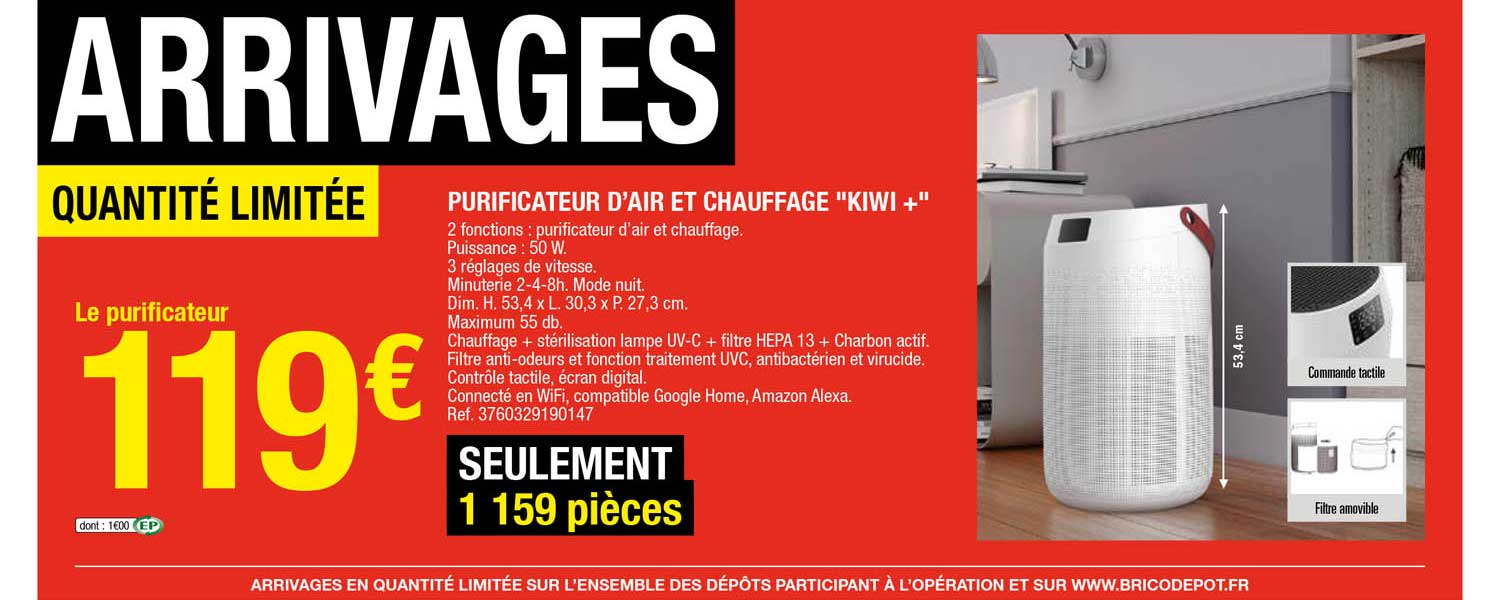 purificateur d'air et chauffage "kiwi+"