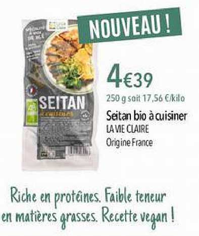Seitan Bio à Cuisiner La Vie Claire