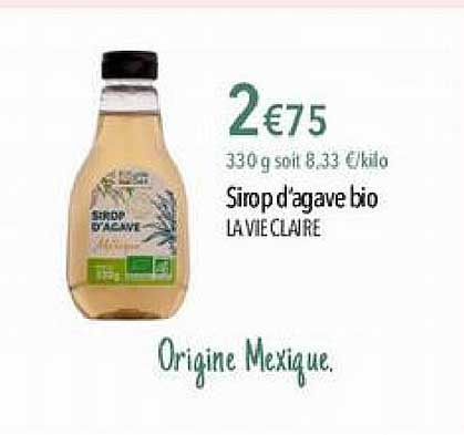 sirop d'agave bio la vie claire