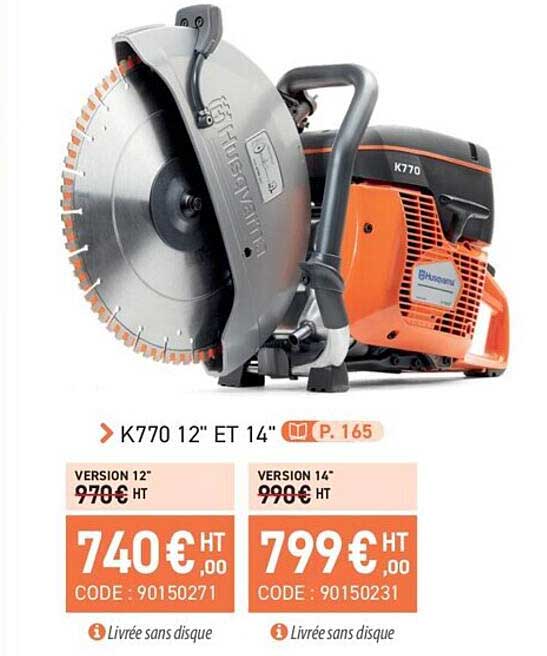 k770 12" et 14" husqvarna