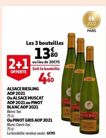 alsace riesling aop 2021 ou alsace muscat aop 2021 ou pinot blanc aop 2021 ou pinot gris aop 2021