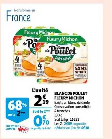 blanc de poulet fleury michon
