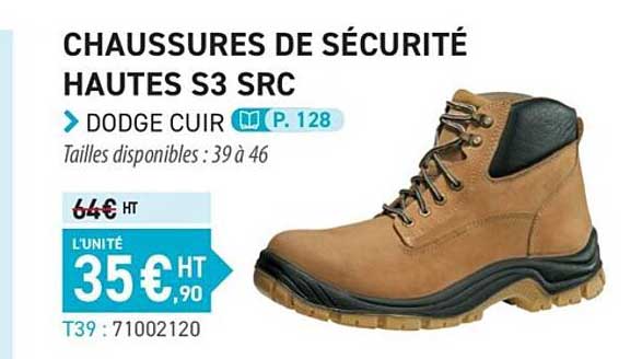 chaussures de sécurité hautes s3 src