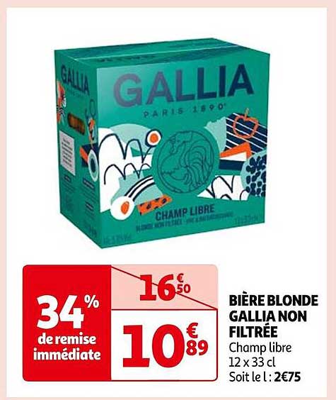 bière blonde gallia non filtrée