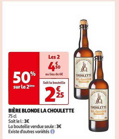 Bière Blonde La Choulette