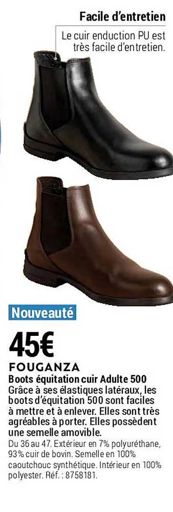 Boots équitation Adulte 500 Fouganza