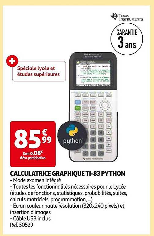 calculatrice graphique ti-83 python