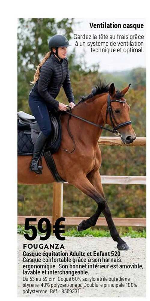 casque équitation adulte et enfant 520 fouganza