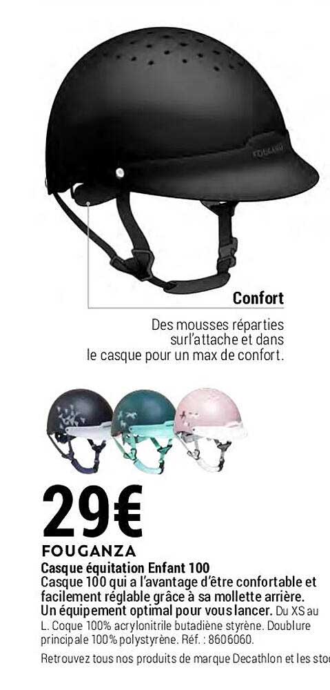 casque équitation enfant 100 fouganza
