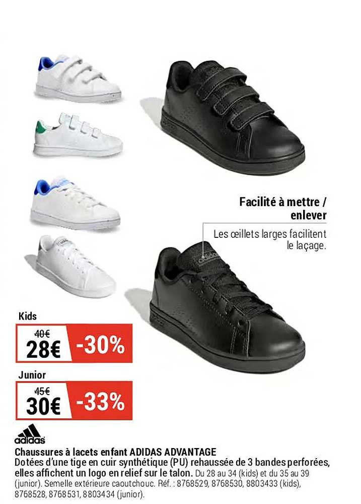 chaussures à lacets enfant adidas advantage