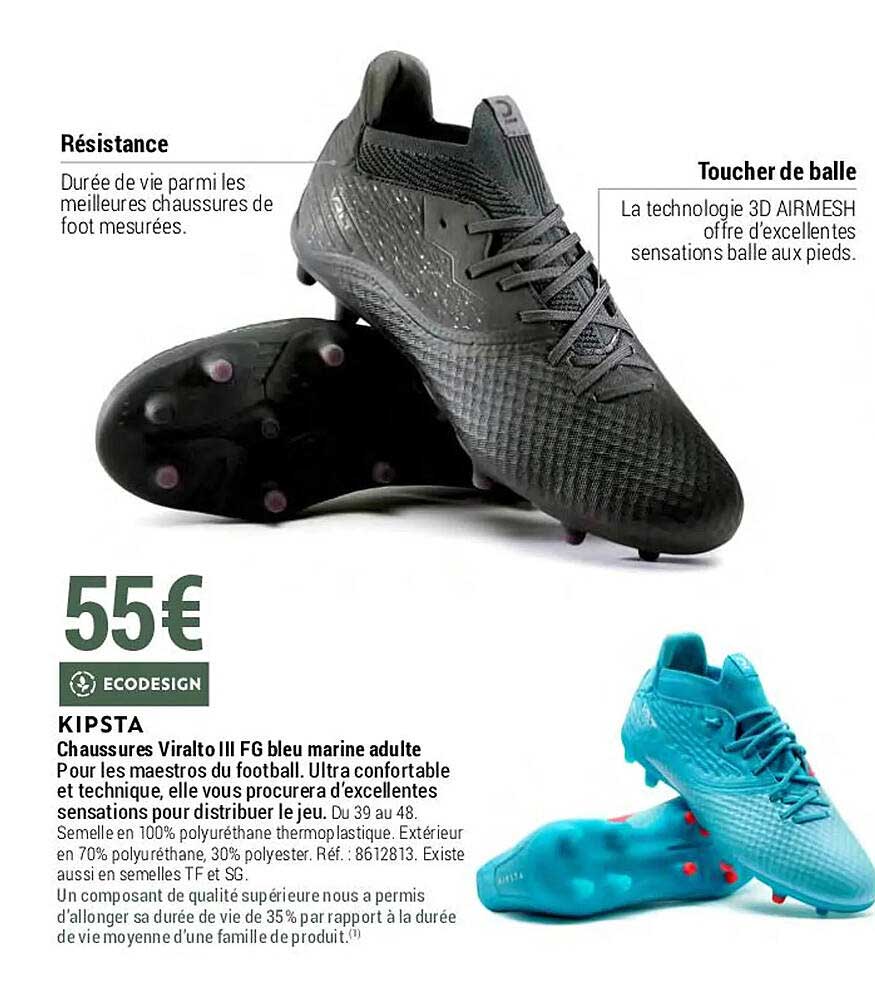 chaussures viralto III fg bleu marine adulte kipsta