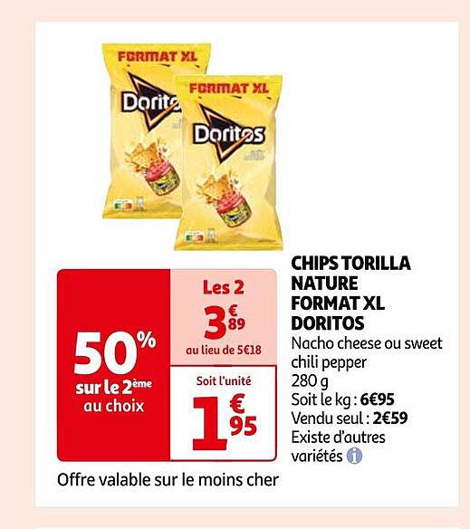 chips tortilla nature format xl doritos