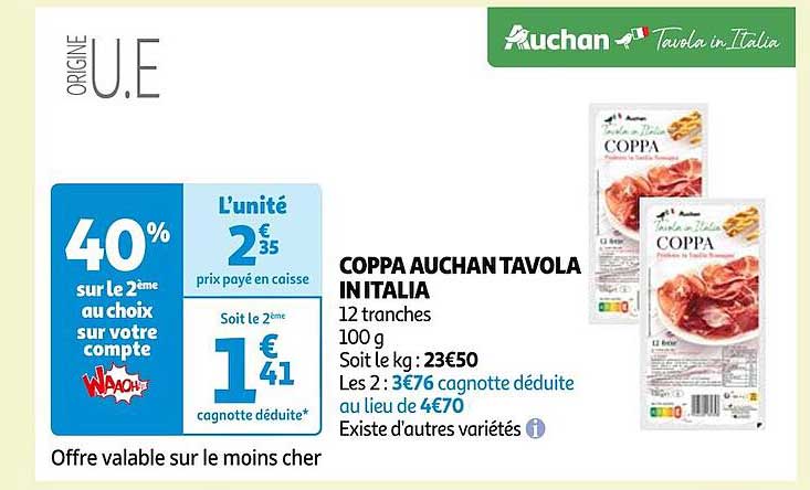 coppa auchan tavola in italia