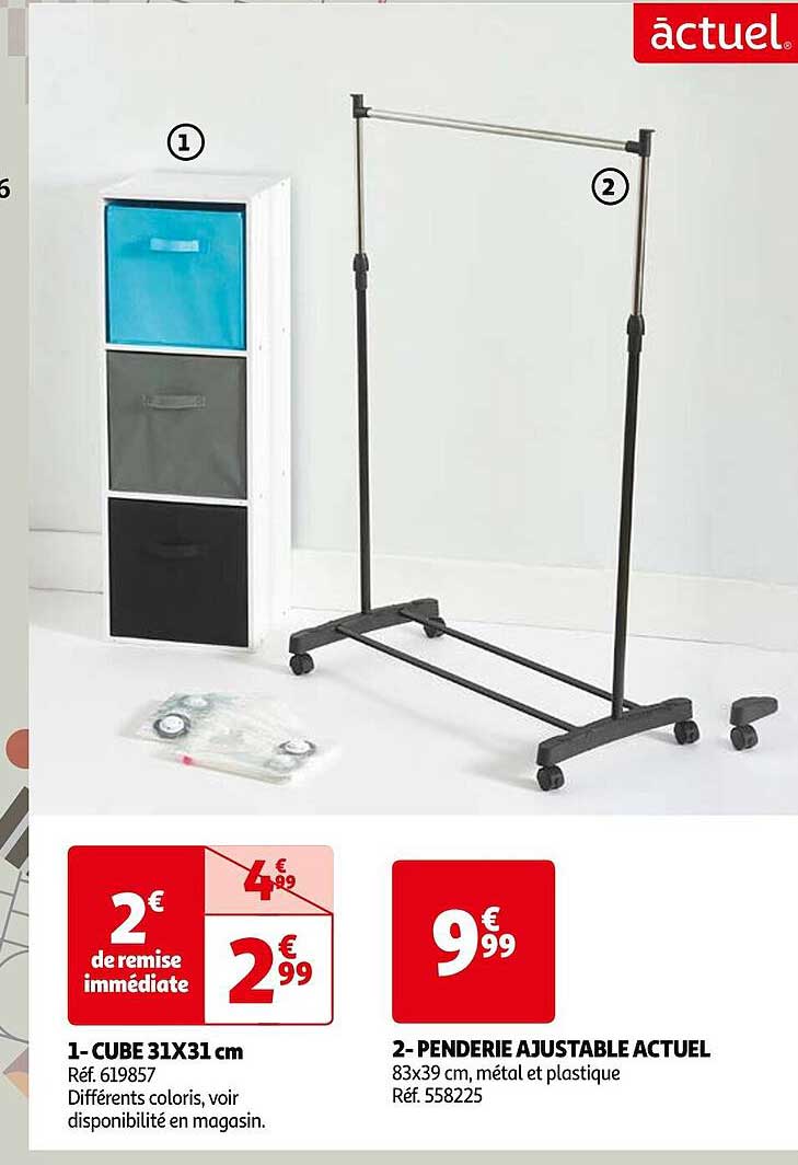 Cube 31 X 31 Cm, Penderie Ajustable Actuel