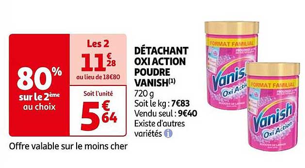 détachant oxi action poudre vanish