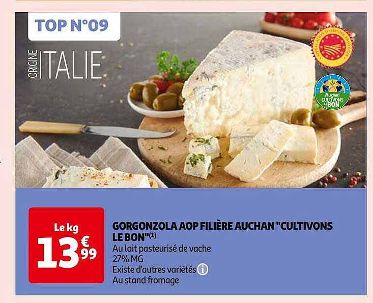 gorgonzola aop filière auchan "cultivons le bon"