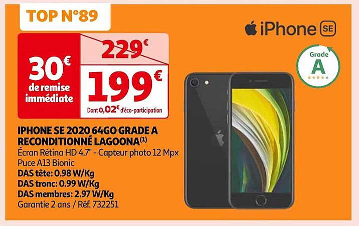 iphone se 2020 64go grade a reconditionné lagoona