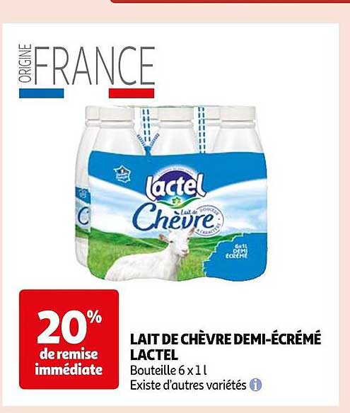 lait de chèvre demi-écrémé lactel