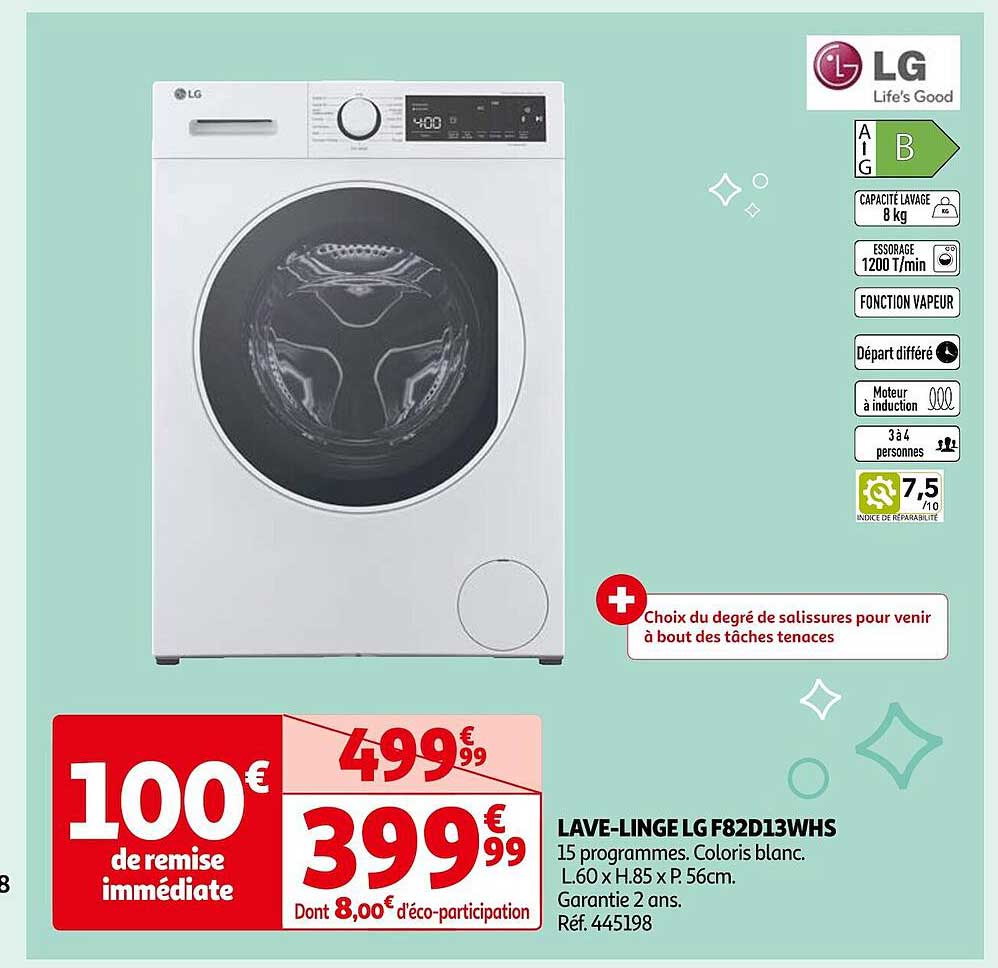 lave-linge lg f82d13whs