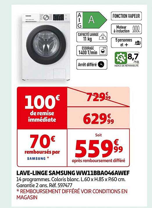 lave-linge samsung ww11bba146awef