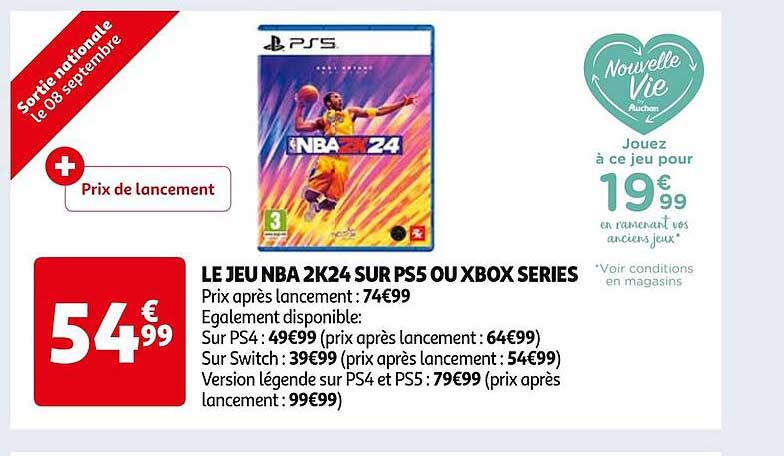 le jeu nba 2k24 sur ps5 ou xbox series