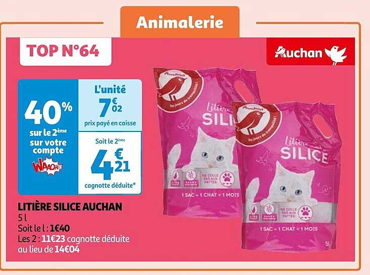 Litière Silice Auchan