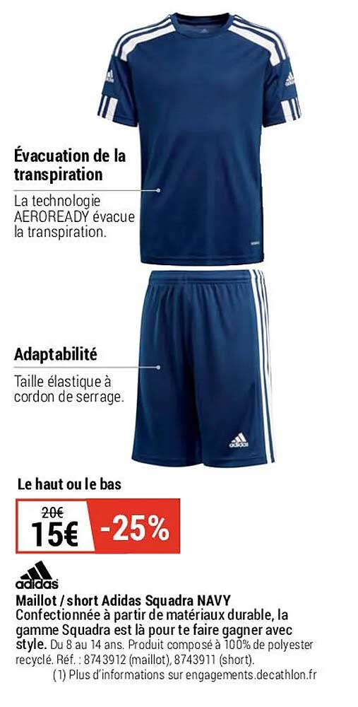 maillot / short adidas squadra navymaillot / short adidas squadra navy