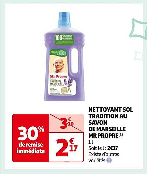 nettoyant sol tradition au savon de marseille mr propre