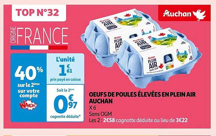 œufs De Poules élevées En Plein Air Auchan