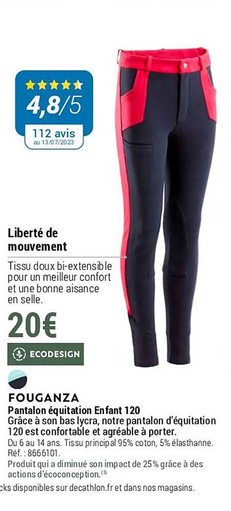 pantalon équitation enfant 120 fouganza
